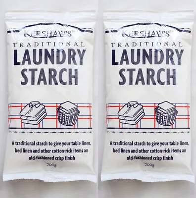 2 X Kershaws Laundry Starch 200g - Gives Linen A Crisp Finish • £9.39