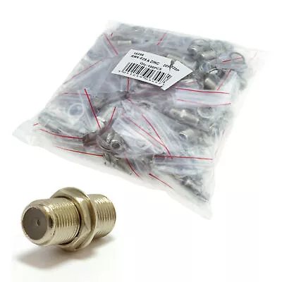 F Type Connector Coupler For Joining Satellite Virgin Cables With Nut 100 Pack • £25.23