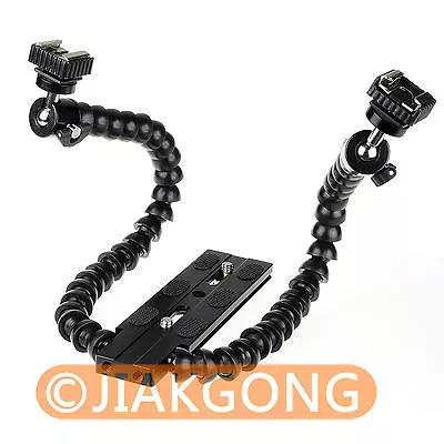 Flexible Dual-arm Dual-shoe Flash Bracket For MACRO SHOT For Cameras • $24.45