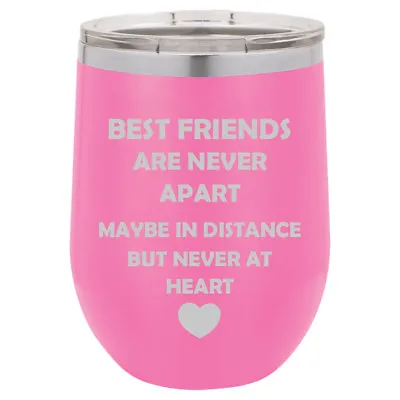 Stemless Wine Tumbler Coffee Travel Mug Glass Best Friends Long Distance Love • $25.99