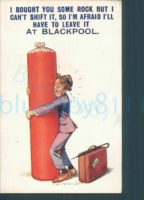 £4 • Buy Bought A Stick Of Rock Blackpool 1925 Postmark Seaside Comic 1857