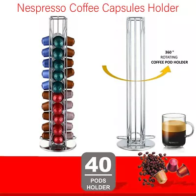 $17.49 • Buy 40 Nespresso Coffee Capsules Pod Holder Stand Dispenser Rack Storage Capsule
