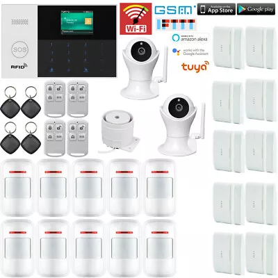 C36 Tuya APP WiFi Wireless Wired Home Security Alarm System+Camera+Alexa+Google • $358.14