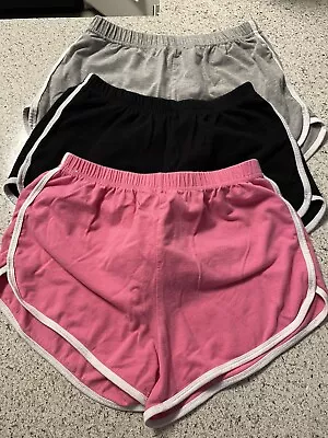 Vintage Retro Jogging Fitness Shorts V Cut Panels  Sides 1990 Lined -Sz S • $23