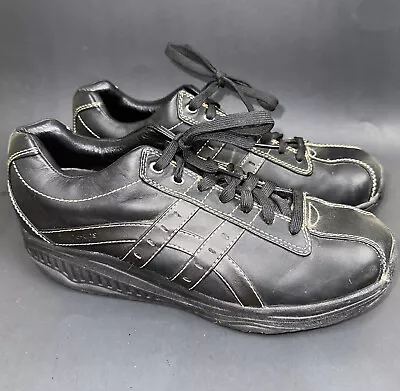 Skechers Shape Ups Men's Black Leather Lace Up Comfort Walking/Toning Shoes 11.5 • $39.99