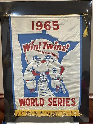 ULTRA RARE Minnesota Twins 1965 Word Series 21x30 Inch Silk Banner WOW-NICE! • $999.99