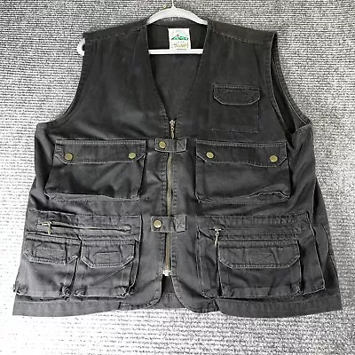 Southern Mountain Rugged Sportswear Fishing Vest Mens Large Pockets Black Cotton • $19.99