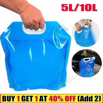 5/10L Foldable Camping Storage Water Bottle Collapsible Bag Carrier Container UK • £4.19