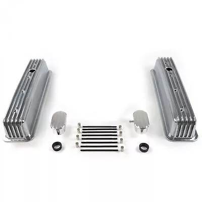 Vintage Center Bolt Finned Valve Covers W/ Breathers (PCV) Small Block Chevy • $284.95