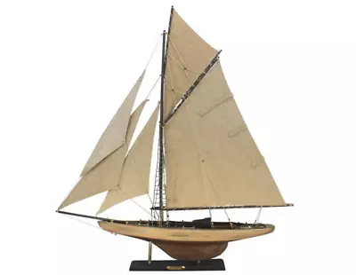 $156.99 • Buy Rustic Columbia America's Cup J Class Yacht Model 28  Wood Sailboat Built Boat