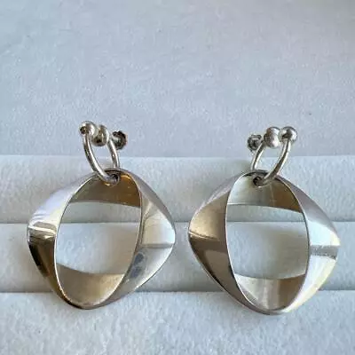 Georg Jensen Large Earrings Silver Vintage • $307.46