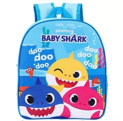 Kids Boys Girls Childrens BABY SHARK Backpack School Bag Rucksack Character NEW • £7.29