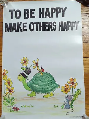 Vintage Poster - To Be Happy Make Others Happy - Combined Motivation Educ 1971 • $60.99