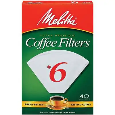 Melitta #6 Cone 8-12 Cup Coffee Filter (40-Pack) 626402 Melitta 626402 • $13.64