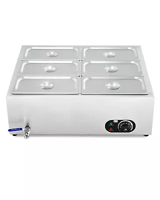 Commercial Food Warmer 2/3/4/6 Pan Bain Marie For Food Court Party Buffet Server • $189.99