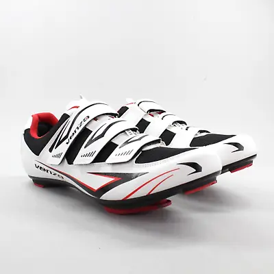 Venzo MX Mens Size 12 White/Black/Red 3 Strap Cycling Shoes • $29.99