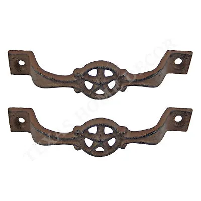 2 Star Handles Cast Iron Antique Style Rustic Barn Gate Drawer Pull Shed Door • $13.95