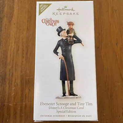 Hallmark 2009 Disney's A Christmas Carol Ebenezer Scrooge And Tiny Tim Ornament • $35