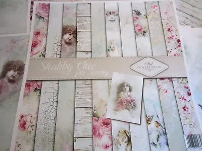 New Shabby Chic Collection 10 X Of 12'' X 12'' Card Stock 200gsm • £1.99