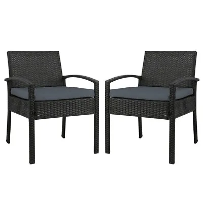 $182.95 • Buy Set Of 2 Outdoor Dining Chairs Wicker Chair Patio Garden Furniture Lounge Settin