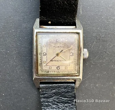 1940s Vintage CLINTON Incabloc Waterproof 23mm Stainless Steel Watch - Working • $99