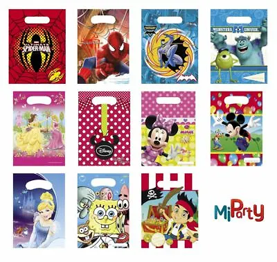 Party Loot Bags Gift Pack Plastic Birthday Favours Disney & Kids Character *6 • £2.33