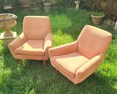 Mid Century Vintage Pair Of Arm Chairs • £160