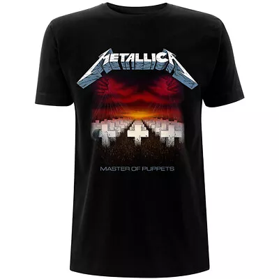 Metallica Master Of Puppets Tracks Black T-Shirt OFFICIAL • £16.59