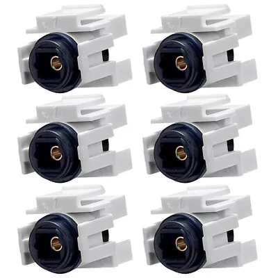 6x Toslink SPDIF Digital Optical Fiber Audio Keystone Jack Couper Adapter White • $34.40