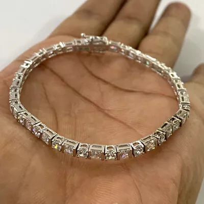 QVC Epiphany Diamonique Princess & Round Tennis Bracelet Pre-owned Jewelry • $15.50