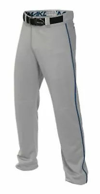 Easton Men's Full Baseball Pants Mako 2 Piped Contrast Color Piping Gray/ Blue • $19