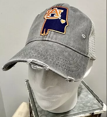 Auburn Tigers Custom Gray Throwback Retro Distressed Hat • $20.99