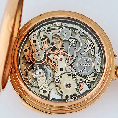 Golay-Leresche 18KR Gold Quarter Repeater Chronograph OF Pocket Watch 51mm W/Box • $6500