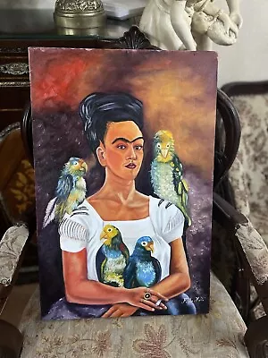 FRIDA KAHLO - Amazing Oil Canvas Painting - Signed - A1 - Stamped • $299