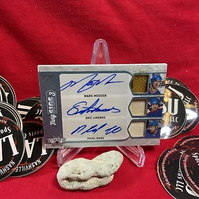 Leaf Lumber Twig Sigs 3 Messier Lindros Bure 5/6! Triple Auto • $169.99