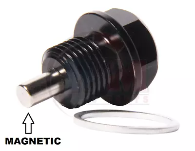 Aluminum MAGNETIC Black Oil Drain Plug ADP581 For Dodge Cummins Diesel 5.9L 6.7L • $14.38
