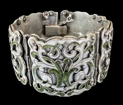 Vintage Margot De Taxco Mexican Sterling Silver  CLASSICAL SCROLLS Bracelet 113g • $1295