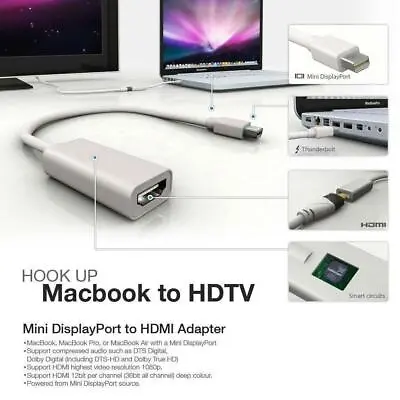 Mini DisplayPort To HDMI Adapter For Apple MacBook Pro Air Mac Mini • £4.49