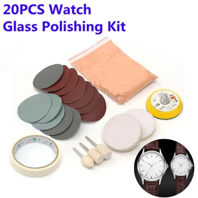 20 Pcs Watch Glass Polishing Kit Cleaning Scratch Removal Polish W/ Repairing • £15.11
