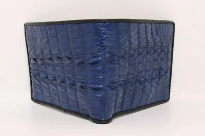 Real Crocodile Alligator Leather Skin Bifold Wallet Men's Blue • $49