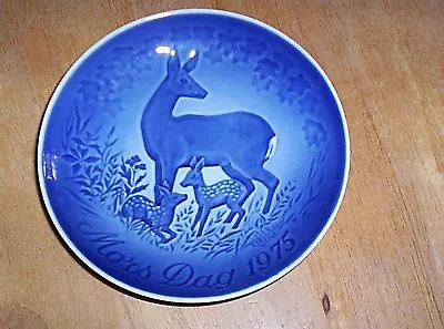 B & G Bing & Grondahl Mors Dag 1975 Mothers Day Plate Doe Deer & 2 Fawns • $9.99