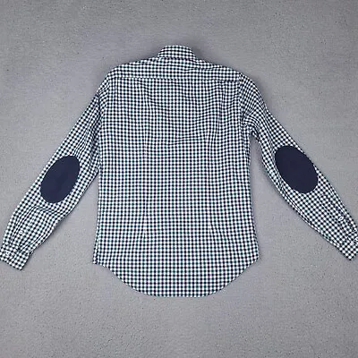 Zara Man Shirt Men's Small Slim Fit Plaid Elbow Patch Long Sleeve Button Up • $15.95