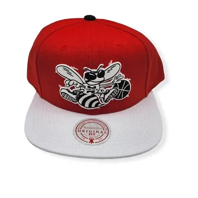 Mitchell & Ness Charlotte Hornets Cardinal Red 2 Tone HWC Adjustable Snapback • $34.99