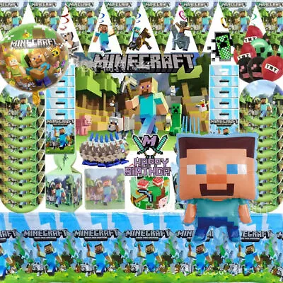 $55.59 • Buy Tableware Napkins Cups Sets Party Decoration Minecraft Birthday TNT Supplies