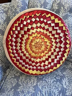 Vintage Mid Century Kitschy Round 12” Sofa Pillow-zip Off Cover-groovy-Boho • $27