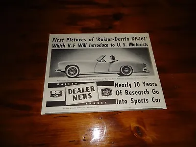Kaiser-Darrin Dealer News For 1953 KF-161 Original Sales Brochure • $9