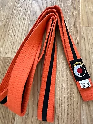 Children Kamosu Orange Fabric Belt With Black Stripe Karate And Judo Belt 240 Cm • £2.99