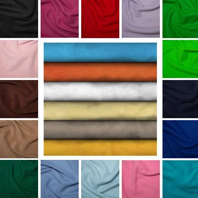 Warm Anti Pill Polar Fleece Fabric Soft Washable Material 150cm Wide 30 Colors • £8.25
