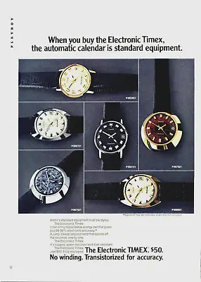 1972 Electronic Timex Watch Automatic Calendar Vintage Print Ad • $25