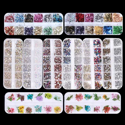 $2.19 • Buy Various 3D Nail Art Rhinestones Diamonds Gems Jewelry Rivet Mixed Decoration